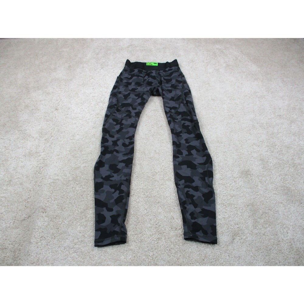 Lululemon Mens Medium M Surge Tight Black Gray Camo Compression Running Leggings